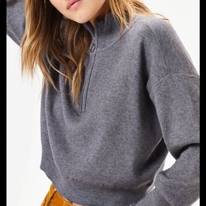 Kendall & Kylie Cropped 1/4 Zip Sweater